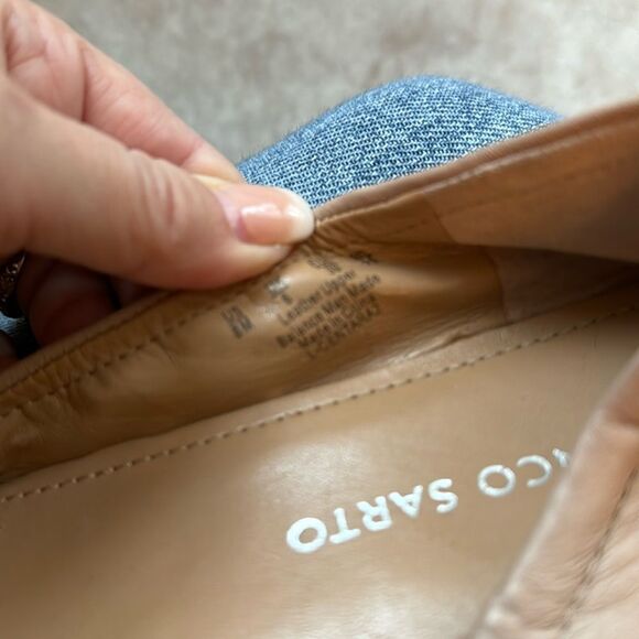 Franco Sarto Leather Metal Bead Toe Ballerina Flats Sz 8 - Picture 7 of 7